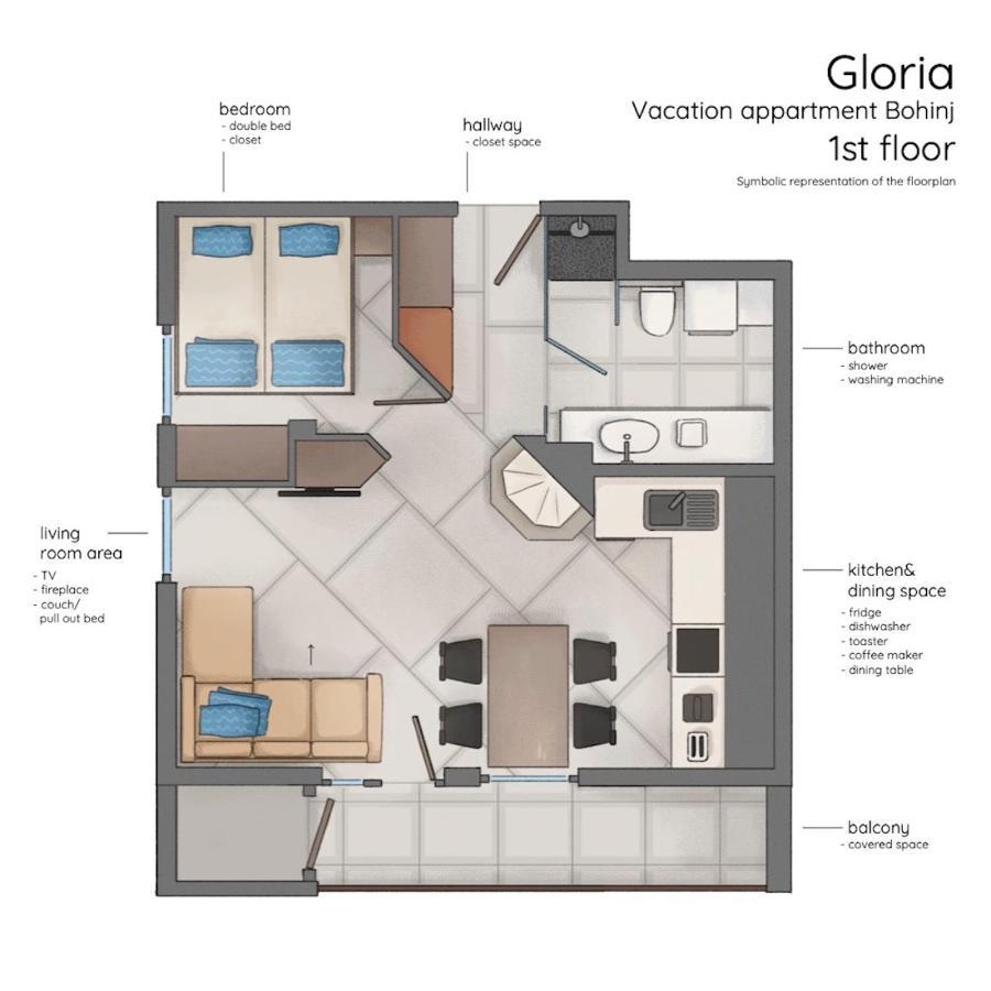 Gloria Holiday - Apartment Бохинь Экстерьер фото